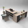 Hanah Home Conjunto de Muebles de Oficina Vo10-Ob Roble y Negro